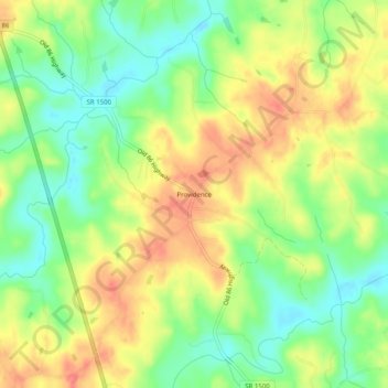 Mappa topografica Providence, altitudine, rilievo