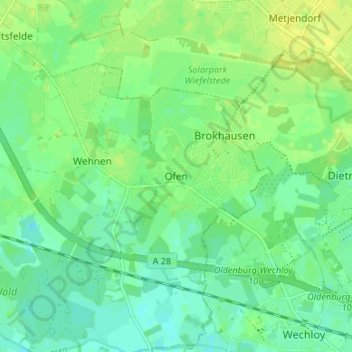 Mappa topografica Ofen, altitudine, rilievo
