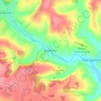 Mappa topografica Eastbury, altitudine, rilievo