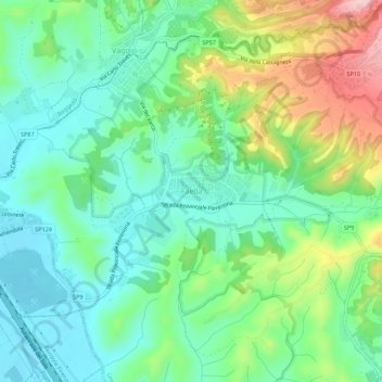 Mappa topografica Faella, altitudine, rilievo