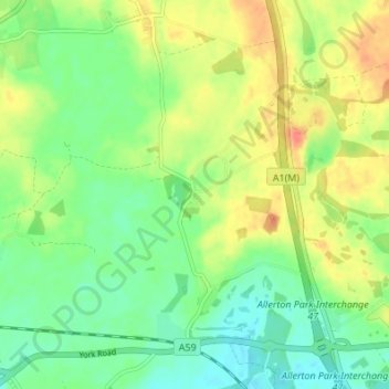 Mappa topografica Coneythorpe, altitudine, rilievo