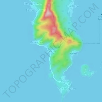 Mappa topografica Tabon, altitudine, rilievo