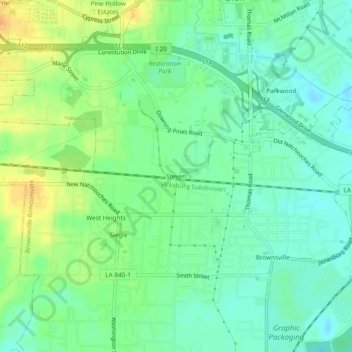 Mappa topografica Steven, altitudine, rilievo