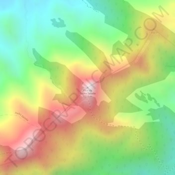 Mappa topografica Pico da Pedra Selada, altitudine, rilievo