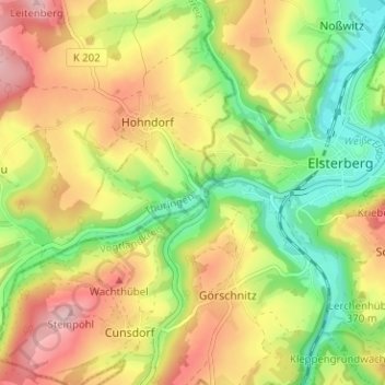 Mappa topografica Landesgrenze, altitudine, rilievo