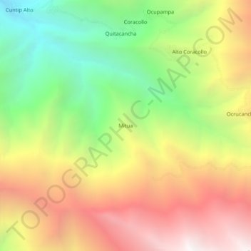 Mappa topografica Mitua, altitudine, rilievo