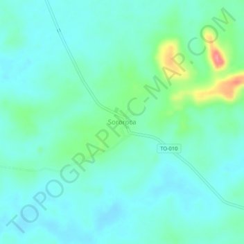 Mappa topografica Sororoca, altitudine, rilievo