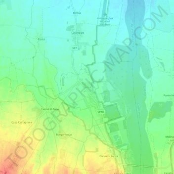 Mappa topografica Tuna, altitudine, rilievo