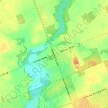 Mappa topografica Arva, altitudine, rilievo