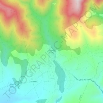 Mappa topografica Quintana de Fuseros, altitudine, rilievo