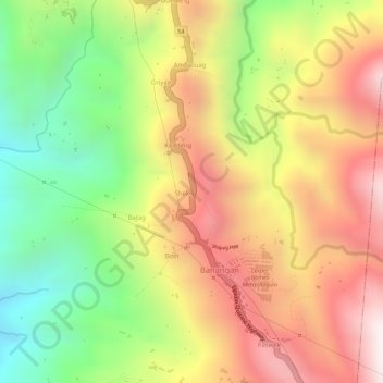 Mappa topografica Banangan View Deck, altitudine, rilievo