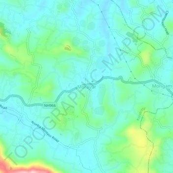 Mappa topografica Morayur, altitudine, rilievo