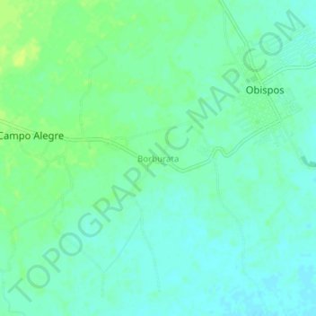 Mappa topografica Borburata, altitudine, rilievo