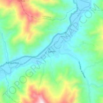 Mappa topografica Zumbi, altitudine, rilievo
