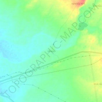 Mappa topografica Bhimpar, altitudine, rilievo