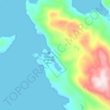 Mappa topografica Elfin Cove, altitudine, rilievo