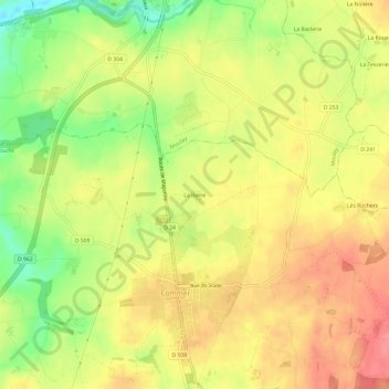 Mappa topografica La Barre, altitudine, rilievo