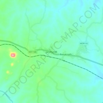 Mappa topografica Jarmundi, altitudine, rilievo