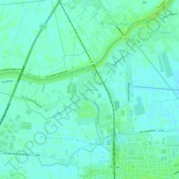 Mappa topografica Granzette, altitudine, rilievo