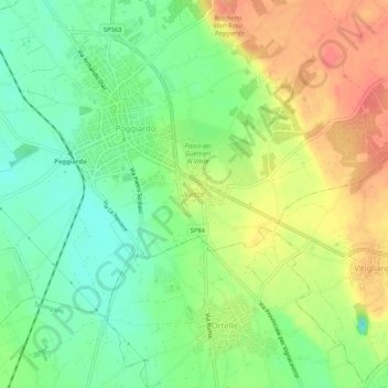 Mappa topografica Vaste, altitudine, rilievo