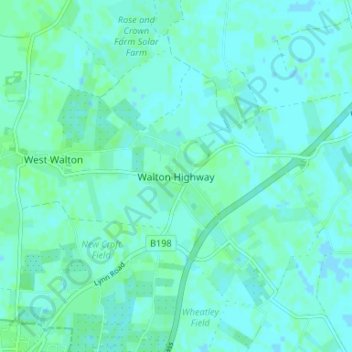 Mappa topografica Walton Highway, altitudine, rilievo