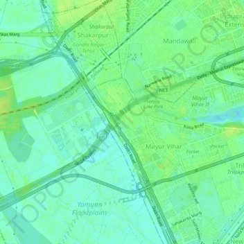 Mappa topografica Samaspur, altitudine, rilievo