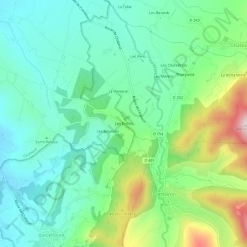 Mappa topografica Les Drilles, altitudine, rilievo