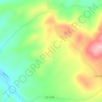 Mappa topografica La Capitana, altitudine, rilievo