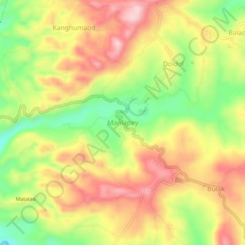 Mappa topografica Manlapay, altitudine, rilievo