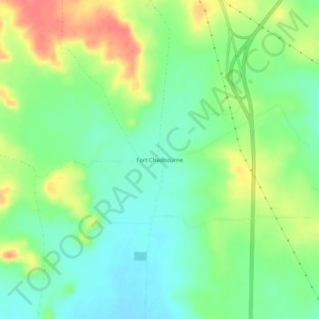 Mappa topografica Fort Chadbourne, altitudine, rilievo