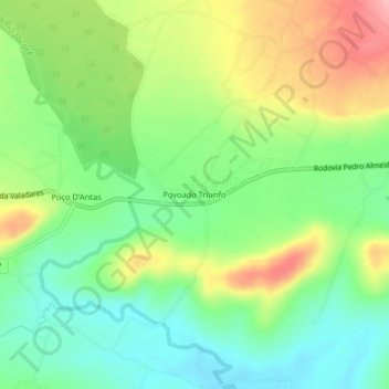 Mappa topografica Povoado Triunfo, altitudine, rilievo