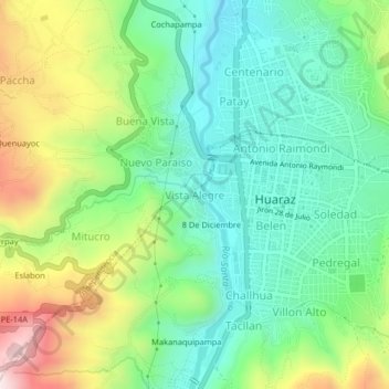 Mappa topografica Vista Alegre, altitudine, rilievo