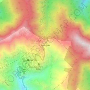 Mappa topografica Hawa Golai, altitudine, rilievo