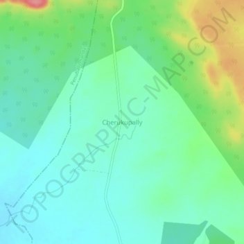 Mappa topografica Cherukupally, altitudine, rilievo
