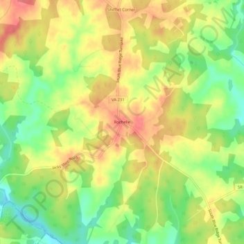 Mappa topografica Rochelle, altitudine, rilievo