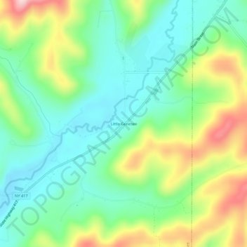 Mappa topografica Little Genesee, altitudine, rilievo