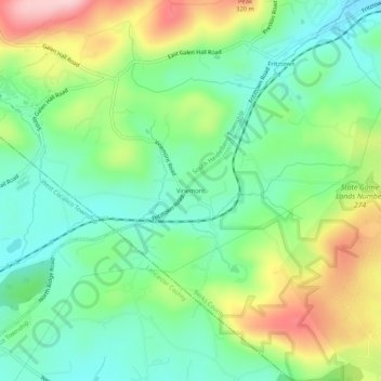 Mappa topografica Vinemont, altitudine, rilievo