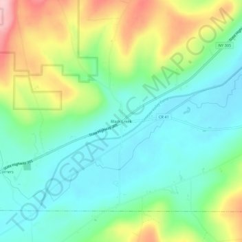 Mappa topografica Black Creek, altitudine, rilievo