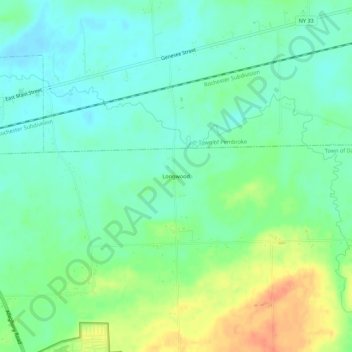 Mappa topografica Longwood, altitudine, rilievo