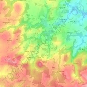 Mappa topografica La Ville Blanche, altitudine, rilievo