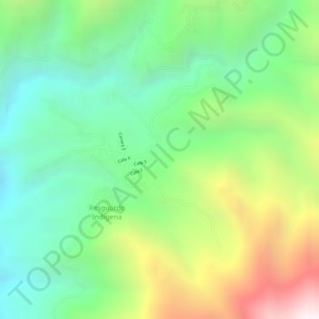 Mappa topografica Aponte, altitudine, rilievo