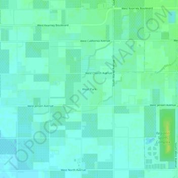 Mappa topografica West Park, altitudine, rilievo