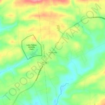 Mappa topografica Fisherville, altitudine, rilievo