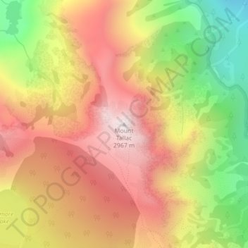 Mappa topografica Mount Tallac, altitudine, rilievo