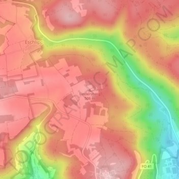 Mappa topografica Lindersberg, altitudine, rilievo