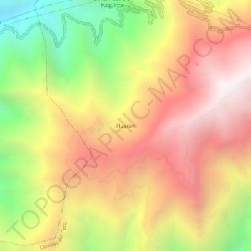 Mappa topografica Huaron, altitudine, rilievo