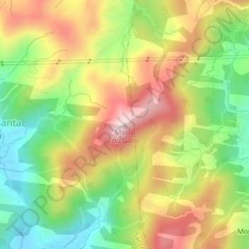 Mappa topografica Morro do Gato, altitudine, rilievo