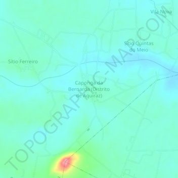 Mappa topografica Caponga da Bernarda (Distrito de Aquiraz), altitudine, rilievo