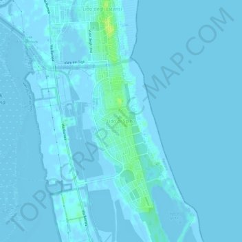 Mappa topografica Lido di Spina, altitudine, rilievo