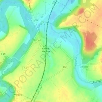Mappa topografica La Leze, altitudine, rilievo